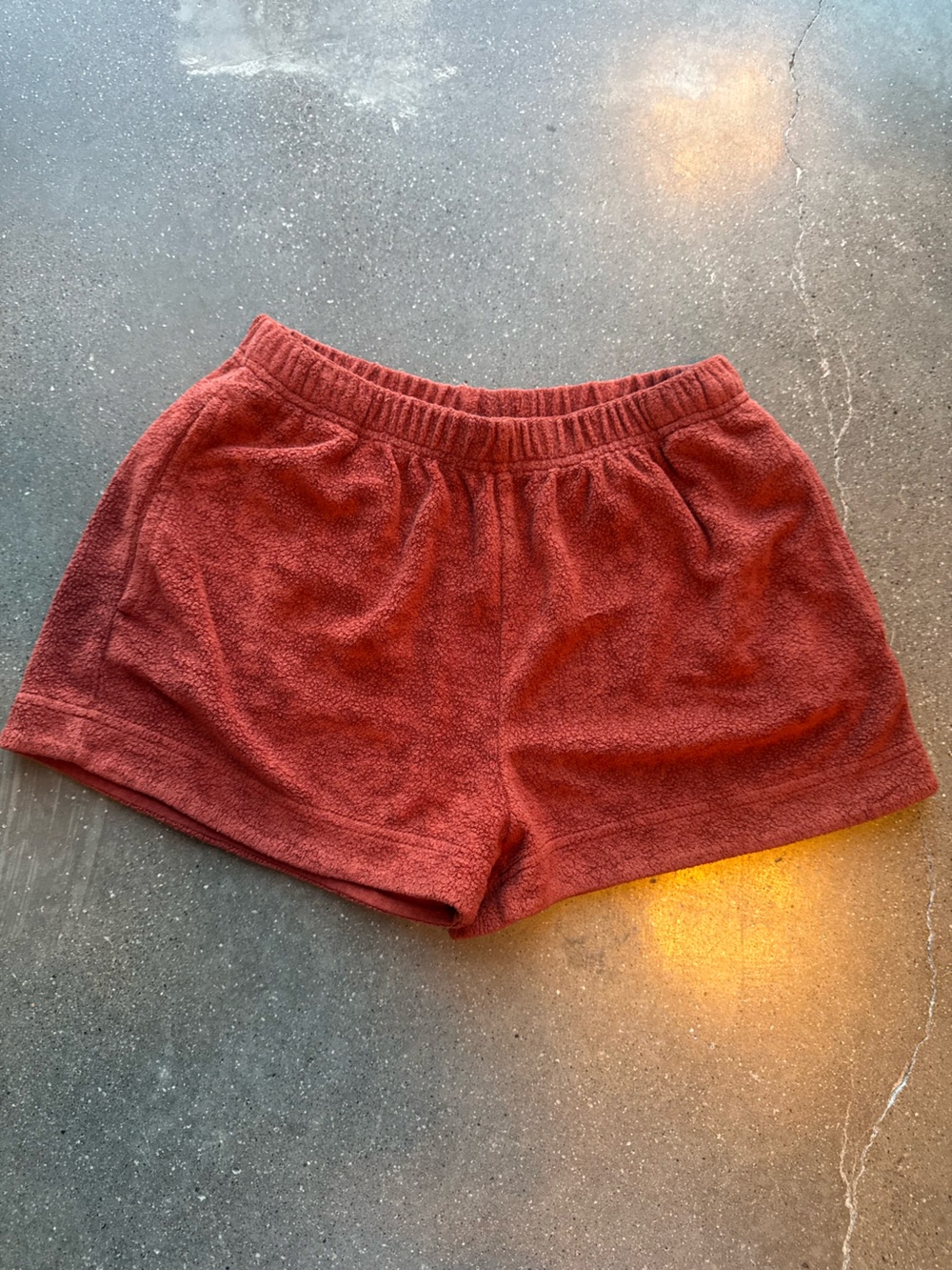 Urban Outfitters Terry Shorts in Rust Red